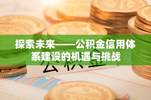 江安探索未来——公积金信用体系建设的机遇与挑战